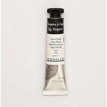 Témpera al huevo Sennelier: Tubo de 21ml color negro marfil