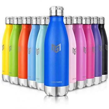 MIKAMEE Botella de Agua Acero Inoxidable 350/500/650/750ml | Aislamiento de Vacío de Doble Pared airBottle | sin bpa Botella termica | Mantiene 24h frías/12h Calientes | para Niños, Deporte, Oficina