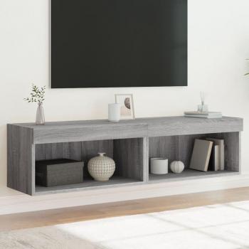 Mueble TV con luces LED 2 piezas Sonoma gris 60x30x30cm