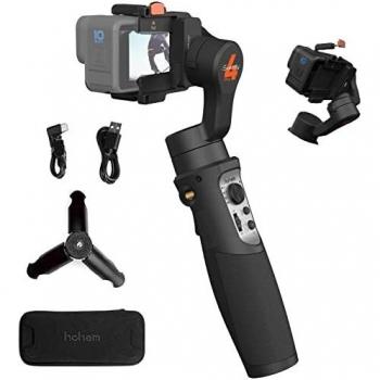 Hohem iSteady Pro 4 Estabilizador Gimbal para Gopro Hero 11 10 9 8 7 6 5 4 3 Osmo Action Insta360 ONE R, Cámara de Acción, Clip de Liberación Rápida, IPX4 a Prueba de Salpicaduras, Control Inalámbrico