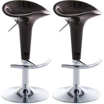 vidaXL 2X Taburetes de Bar Plástico Marrón Sillas Altas Comedor Cocina Barra