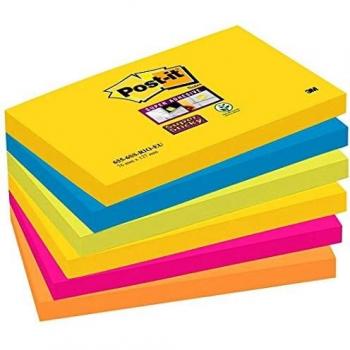 Post-It Super Sticky 6556SR Pack de 6 Blocs de Notas Adhesivas Multicolor
