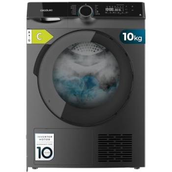 Secadora de Ropa Cecotec Bolero Dresscode Dry 10505 Inverter Bomba de Calor 10 kg Acero Inoxidable, Clase A+++, 14 Programas, UV Care y Planchado Fácil