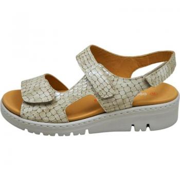 Sandalias de Cuna para Mujer Doctor Cutillas en Piel Efecto Perla color Beig