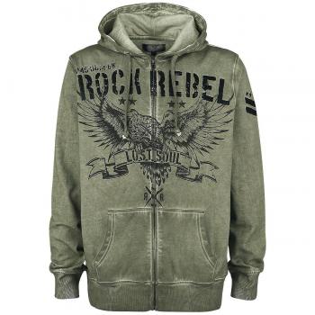 Rock Rebel by EMP Mask of Sanity Sudadera Capucha con Cremallera Aceituna 5XL
