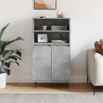 Aparador alto de hormigón gris 60x36x110 cm en madera multicapa