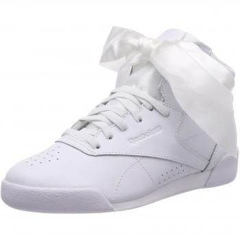 Reebok Freestyle Hi Satin Bow, Zapatillas de Gimnasia para Niñas, Blanco