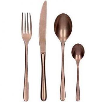 Sambonet Set de Cubertería de Acero Inoxidable Reciclado Brillo Taste PVD, 24 Unidades