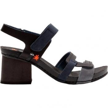 Art Sandalias de Tacón para Mujer Grass Waxed Black-Blue I Wish Autocierre de Piel Color Negro