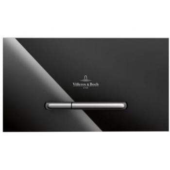 Placa de accionamiento para inodoro Villeroy & Boch ViConnect 300G en cristal negro brillante con 2-Menciones de descarga