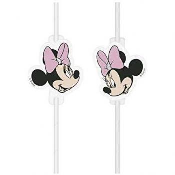 Procos-PR90727 Pajitas con imagen de cartón de Minnie, multicolor, Taglia Unica