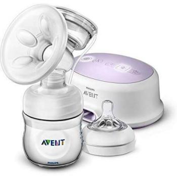 Philips Avent SCF332/31 - Sacaleches, extractor de leche eléctrico silencioso, con cojín masajeado, incluye biberón