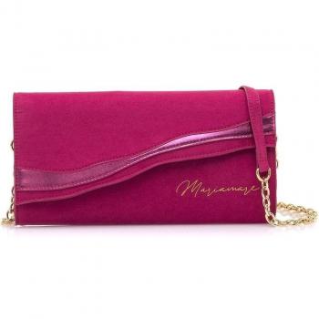 Mariamare Wavy Bolso de Mano para Mujer en Antelina Fucsia con Detalle Metalizado 2x16x30cm