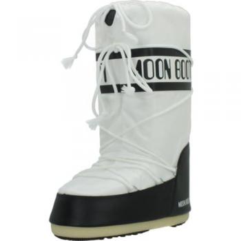 Moon Boot Icon Nylon Winter Snow Boots for Women, Black-White, Size 42-44