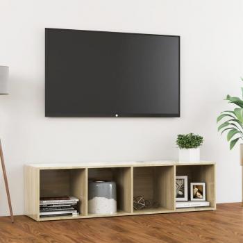 Mueble para TV madera contrachapada 142,5x35x36,5 cm, Mueble de Salon, Mueble TV, Mueble Televisor, Mesa de TV, color roble Sonoma