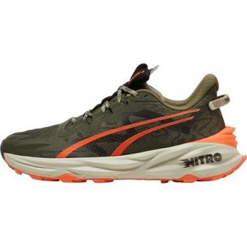Puma - Zapatillas de running Fast-Trac Nitro 3 para hombre, disponibles en colores verde, naranja, caqui y marrón rojo, talla 41