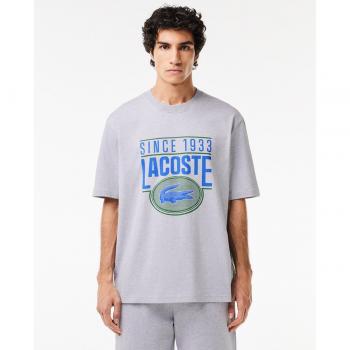 Camiseta Lacoste loose fit de punto de algodón con estampado