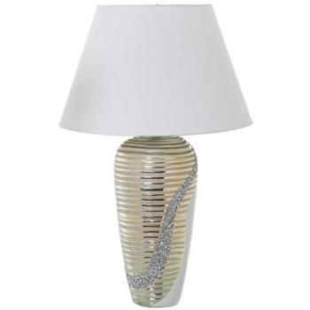 Lámpara de mesa Alexandra House Living Blanco Dorado Cerámica 40 W 18 x 42 x 12 cm