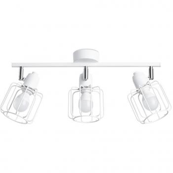 Foco de Techo Barra Blanco Sollux Beluci, Lámpara cesta en métal blanco 48cm Sollux Lighting, Lámpara de techo beluci 3 blanca