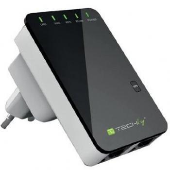 Repetidor de Red Inalámbrico 300N con Enchufe de Pared Techly I-WL-REPEATER2