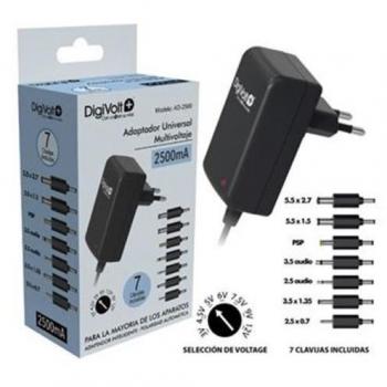 Adaptador universal multi voltaje, multi clavija 3v hasta 12v, 2500ma AD-2500