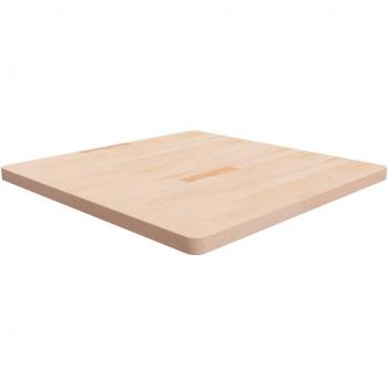 Tablero de mesa cuadrada madera de roble sin tratar 90x90x4 cm Marrón