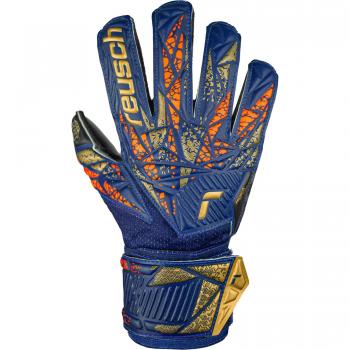 Reusch Guantes de Portero Attrakt Silver Junior 4411 Premium Blue/Gold/Black, Talla 6