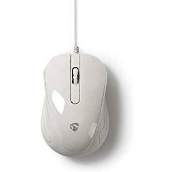 NEDIS MSWD300WT Ratón con Cable para Escritorio | 1000 PPP | 3 Botones | Blanco