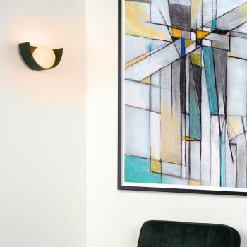 Aplique de pared Lucide Benni con pantalla esférica de vidrio, verde