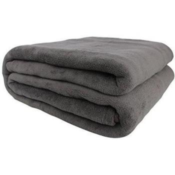 Auralum® Elegante Manta de lana Caliente 210 * 280cm XXXL gris plateado suave y Cómodo