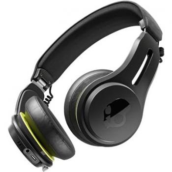 Auriculares Inalámbricos Skullcandy Icon ANC Bluetooth con Cancelación Activa de Ruido, Negro y Amarillo Fluo, 60h de Autonomía, Micrófono y Compatibilidad con iPhone y Android