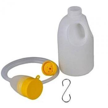 BQLZR de color amarillo de tornillo macho de mingitorio de orina para eliminar la cal del 1700 ml orinar botella de agua de ciclismo derrame Pruf mingitorio de con diseño de botes de orina asa rígida para cubos de