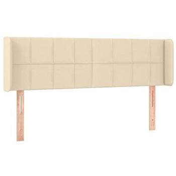 Cabecero de Cama con LED Tapizado en Tela Crema 147x16x78/88 cm