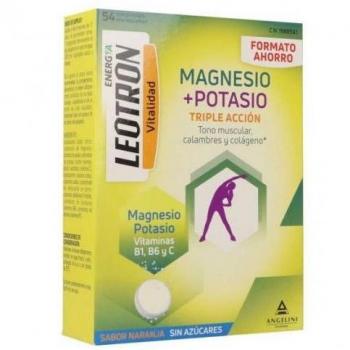 Leotron Magnesium + Potassium Energy Triple Action Effervescent Tablets 54 Comprimidos