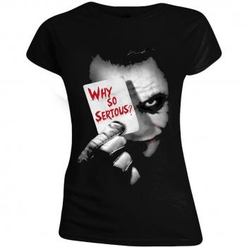 The Joker Why So Serious? Mujer Camiseta Negro S 100% algodón Regular
