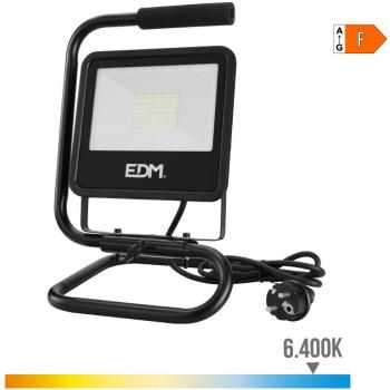 Foco Proyector LED con Pie 50W 4000lm 6400K Luz Fría Black Series EDM