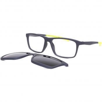 Cuadrado Clip-On Plástico Grises Armazones y Lentes Recetadas para Hombre - Gafas Anti-Azules - SmartBuy Collection
