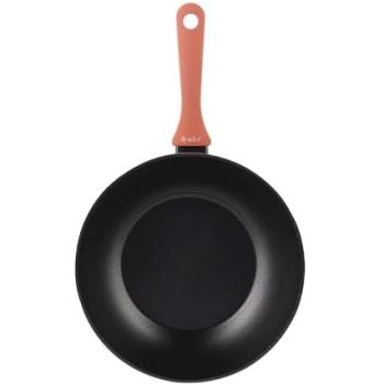Wok Rainbow Rojo 28 cm - Aluminio Forjado, Antiadherente Xylan 2 Capas Libre de PFOA, Mango Soft Touch, Apto Inducción y Lavavajillas