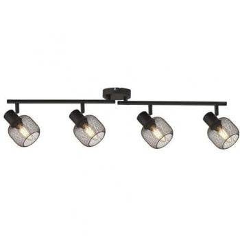 Downlight de techo Meshy, negro, metal, 4 luces E14, 79 cm