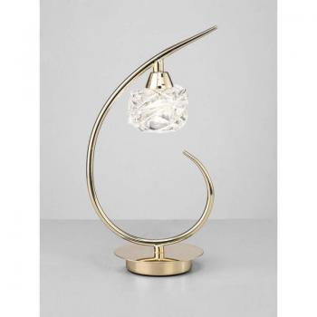 Lámpara de mesa Maremagnum 1 bombilla G9, dorado, diseño elegante, acabado en oro francés