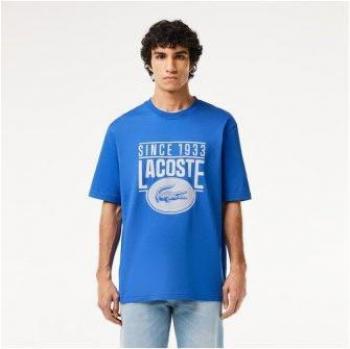 Camiseta loose fit de punto azul Lacoste
