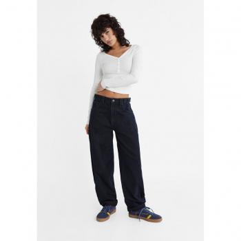Stradivarius Adjustable Balloon Fit Jeans - Black Denim Washed