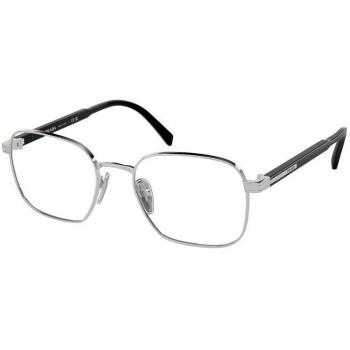 Prada PR A55V 1BC1O1 Gafas Recetadas para Hombre Plateadas con armazones plateados y lentes de 53 mm