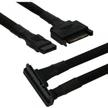Cable SATA Nanoxia Kombi 0.45m Negro Angulado