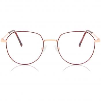 Oval Montuta completa Metálico Rojas Gafas Recetadas para Hombre - Gafas Anti-Azules - SmartBuy Collection