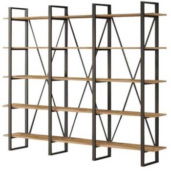 Estantería Industrial Astoria de Madera y Metal - 180x220 cm, Diseño Contemporáneo