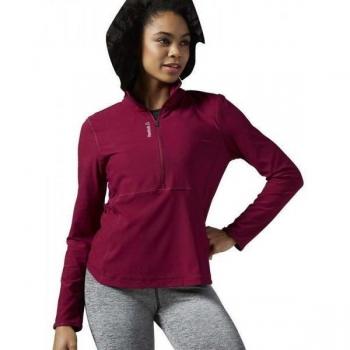 Reebok Wor Fitted 1/2 Zip - Sudadera para mujer, color rojo, talla XS