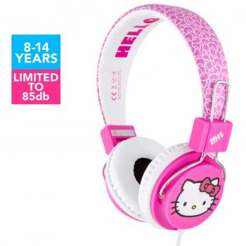 NUEVO. Hello Kitty Headphones Fuzzy lazo Rosa – Auriculares de diseño plegable