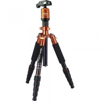 Rollei Compact Traveler No. 10 - Trípode compacto con cabezal esférico panorámico, Arca Swiss compatible, color naranja