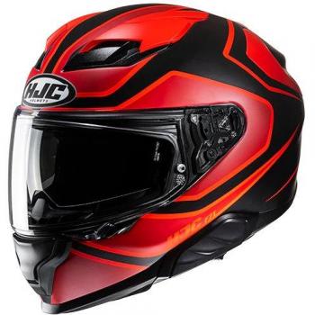 HJC Casco Integral F71 Idle MC1SF Rojo-Negro, Casco de motocicleta integral, diseño aerodinámico, sistema de ventilación avanzado, interior desmontable y lavable, visera anti-rayones y anti-v